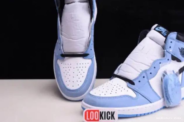 Rep RETRO 1 AIR WHITE UNIVERSITY 555088-134 BLUE JORDAN BLACK HIGH 0513